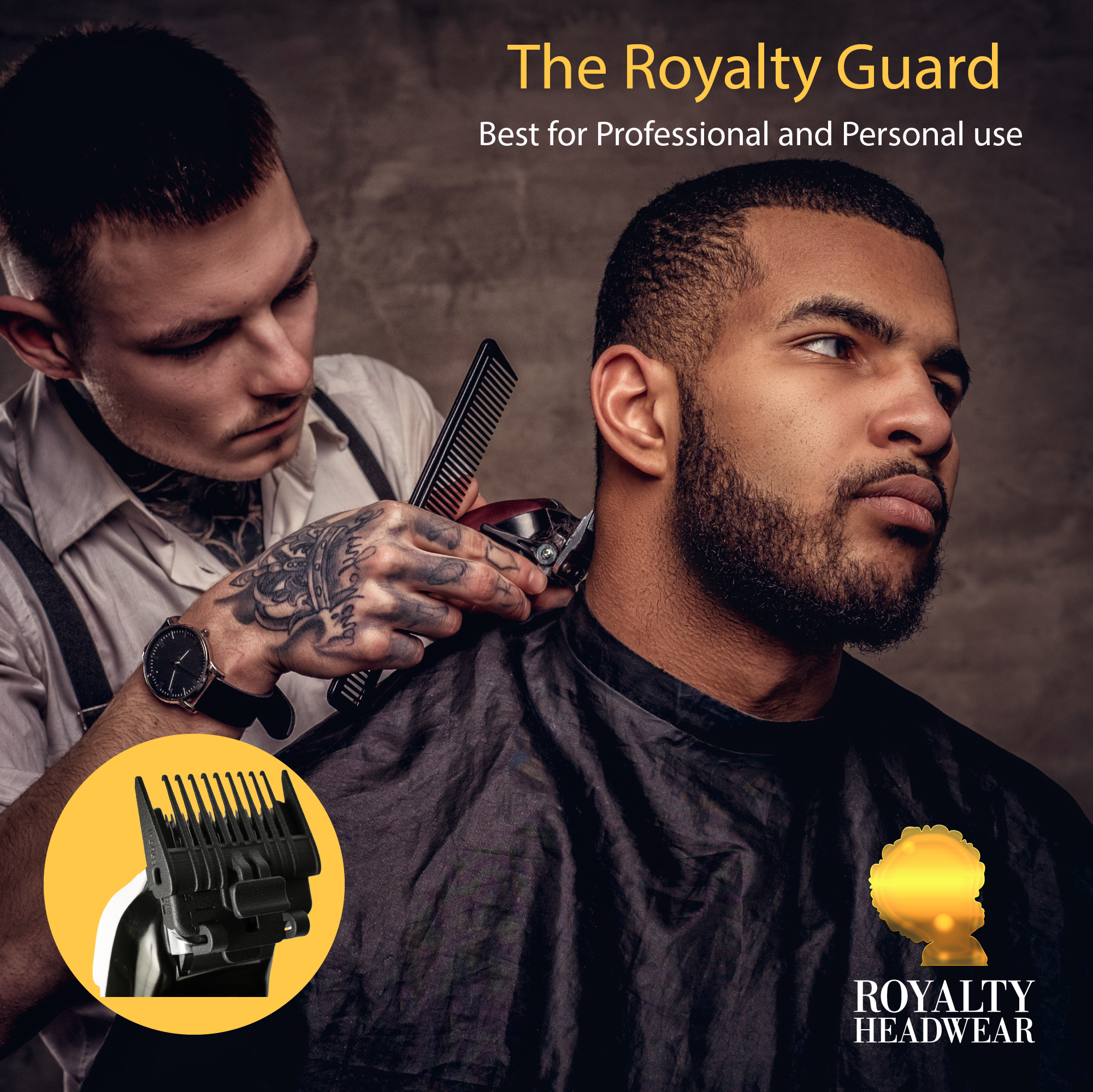 The Royalty Clipper Guard: 3 in 1 Clipper Guard (1.5mm, 3mm, & 4.8mm) by Royalty Headwear