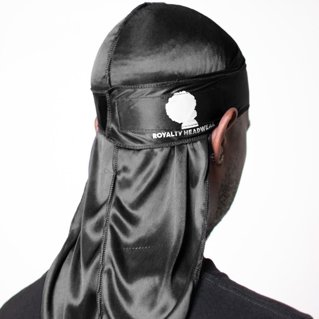 Black silky durag for 360 waves and compression