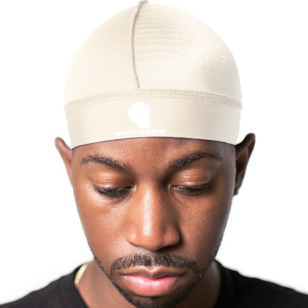Cream silky wave-cap for 360 wave training and style