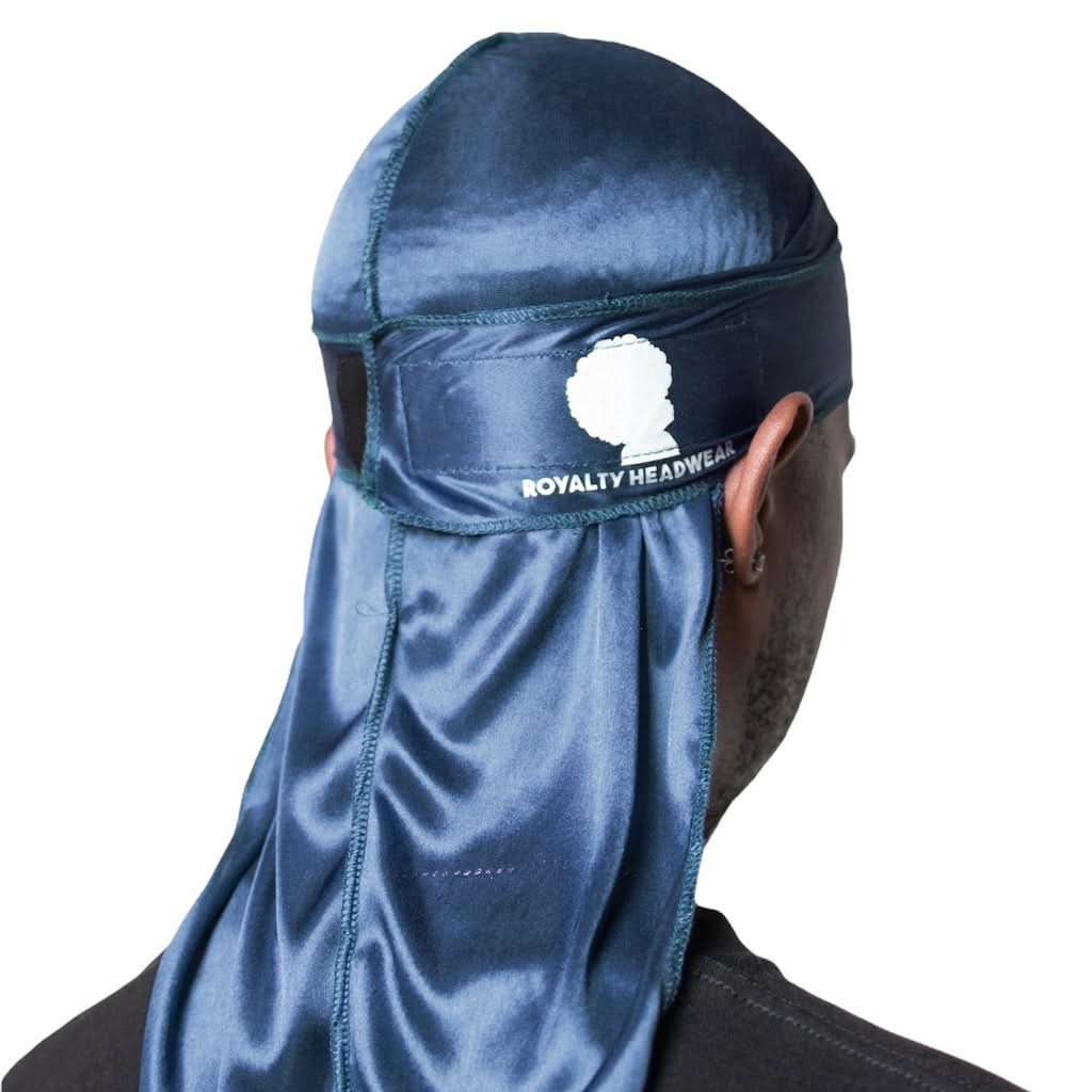 Navy silky durag for defined 360 waves and compression
