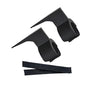 Braid Aid Bundle with Extra Velcro featuring two black finger parting tools and two additional Velcro straps for precise hair sectioning. Ideal for braiding and styling.