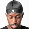 Black 360 wave compression cap with Royalty Headwear